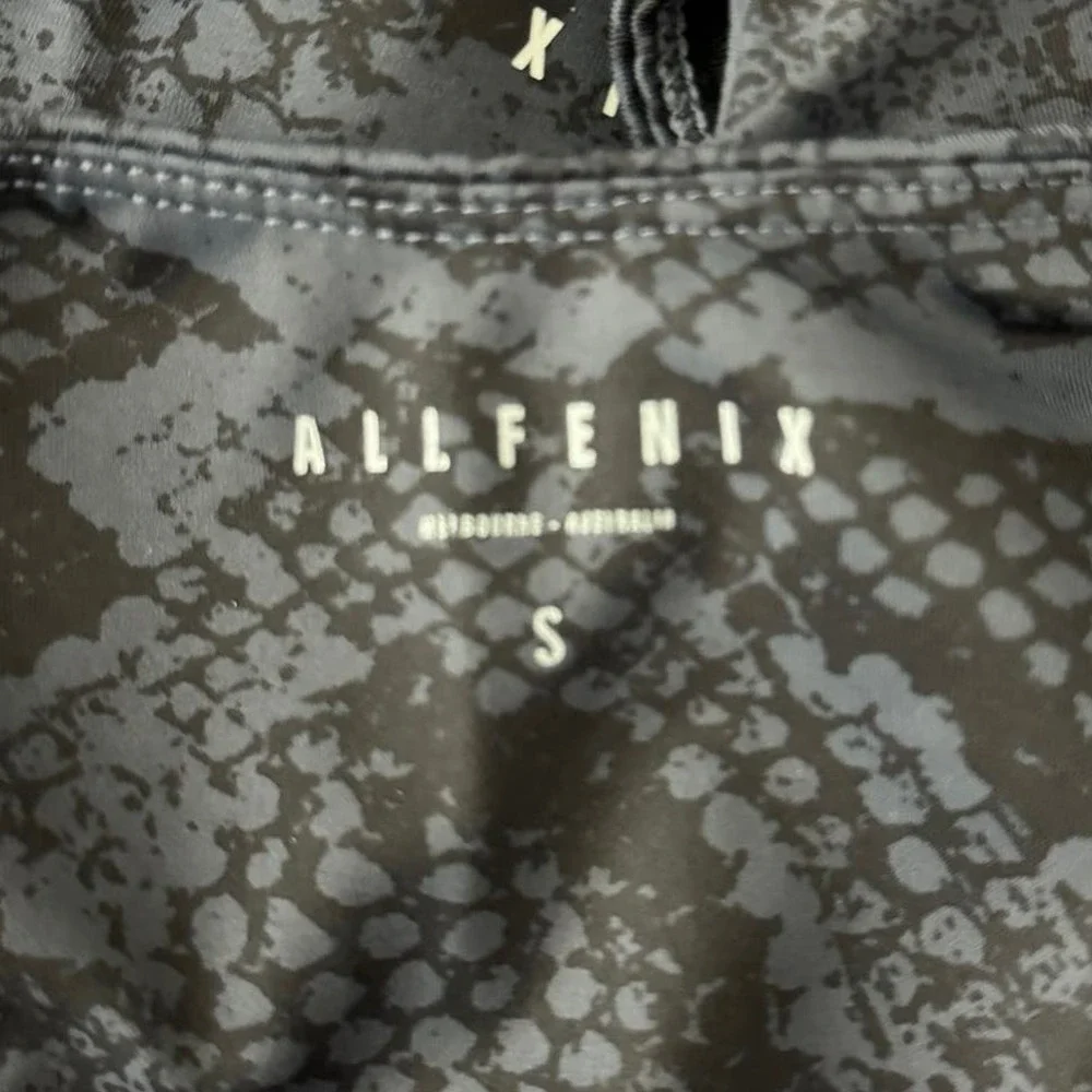 All Fenix Sports Bra Womens Small Black Blue Snake Print‎ Gym Workout Athleisure